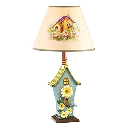Collections Etc Spring Bird House Table Lamp, Bird