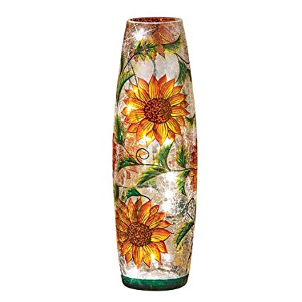 Collections Etc Sunflowers And Leaves Table Lamp