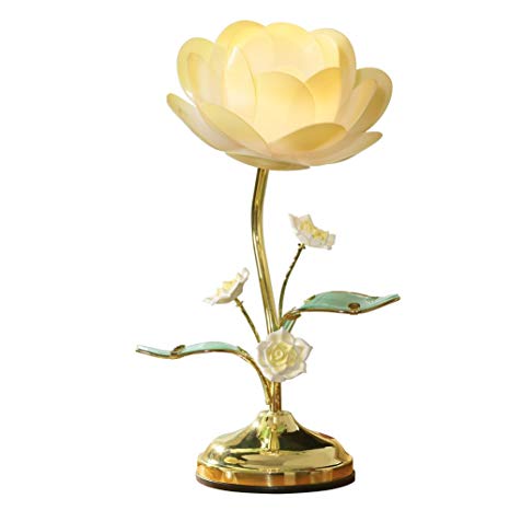 Lotus Flower Table Touch Lamp, Yellow