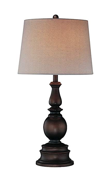Lite Source LS-20847D/BRZ Breyon Table Lamp, Dark Bronze with Linen Fabric Shade