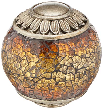 Lite Source C41027 Narcisco Sphere with Mosaic Glass Accent, Dark Bronze and Pewter Finish