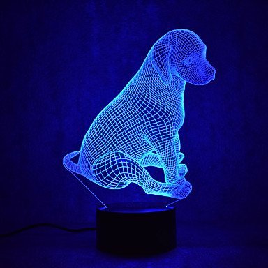 3D Guard Dog lamp Night Light Touch Table Desk Optical Illusion Lamps 7 Color Changing Lights Home Decoration Xmas Birthday Gift
