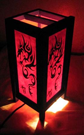 RED Dragon Thai Chinese Table Lamp Shades Made in Thailand