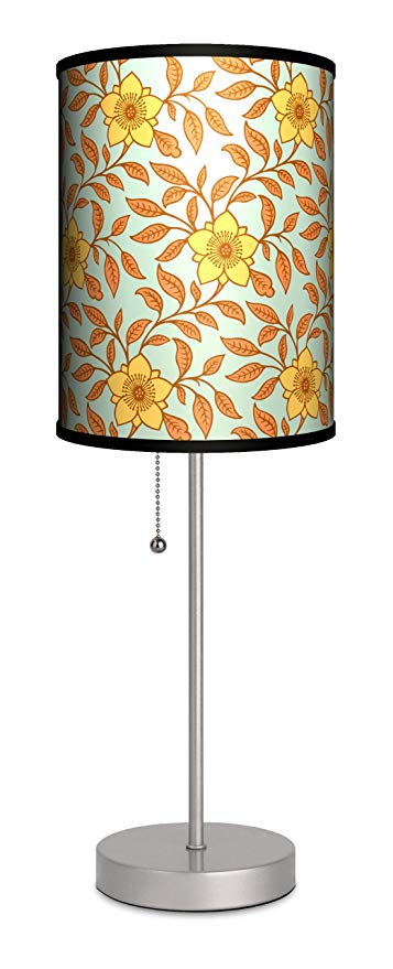 Dcor Art - Flowers with Blue Background Sport Silver Lamp